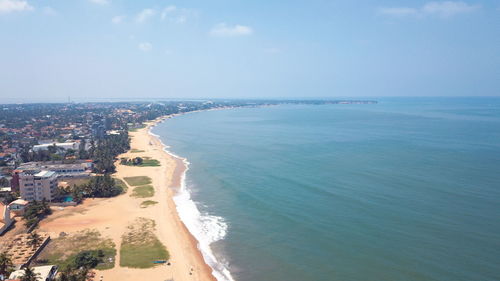 High angle view of sea against sky