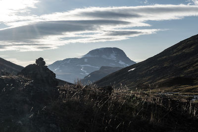 Scenic view of mountains against sky