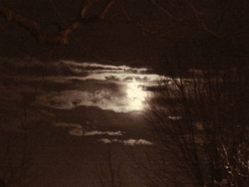 Low angle view of clouds in sky at night