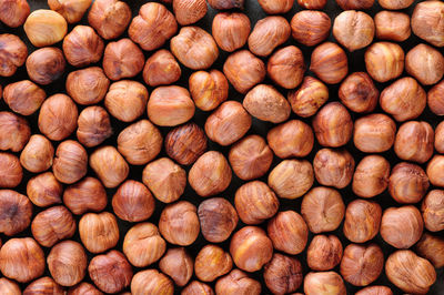 Full frame shot of hazelnuts