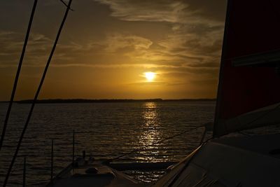 Scenic view of sea at sunset