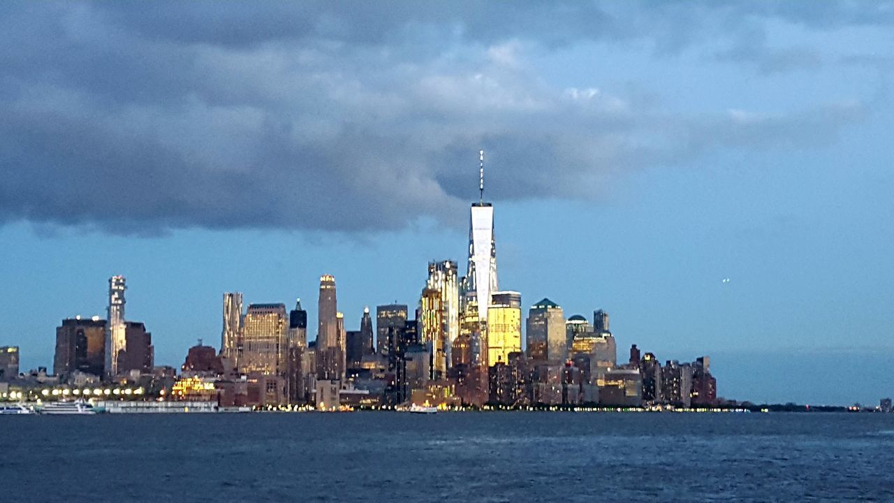 SEA WITH CITY IN BACKGROUND