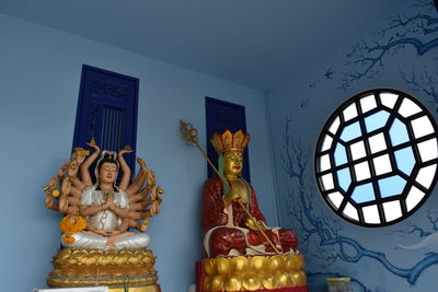 Low angle view of statue in temple