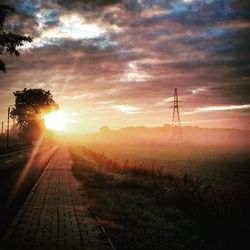 Scenic view of sunset over landscape