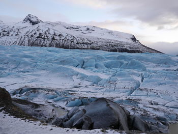 Idyllic shot of glacier against sky