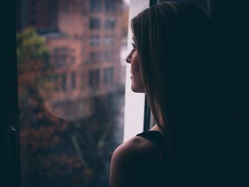 Woman looking at camera