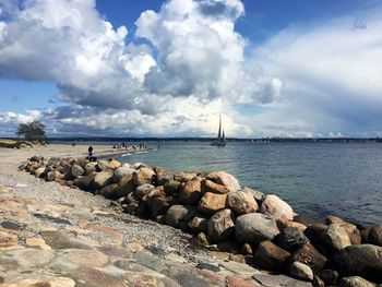 Scenic view of sea against sky