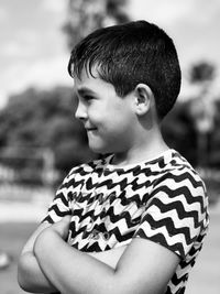 Portrait of boy looking away