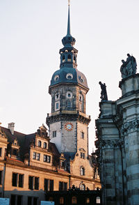 Low angle view of a clock tower