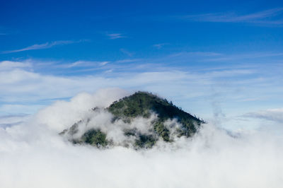 Scenic view of landscape against blue sky