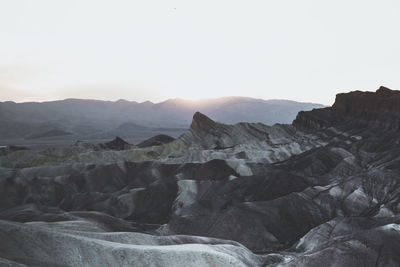 Scenic view of mountains against clear sky