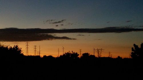 Silhouette of landscape at sunset