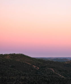 Scenic view of landscape against sky during sunset