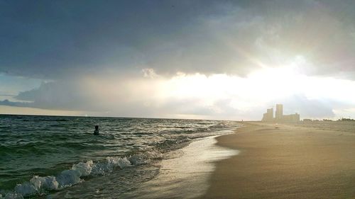 Scenic view of beach against sky