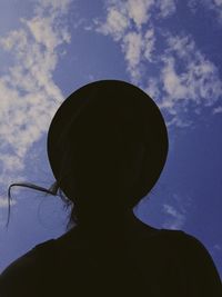 Silhouette of man against sky