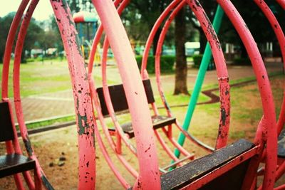 Close-up of rusty wheel