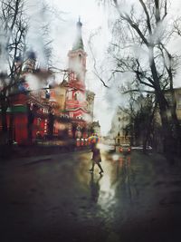 View of train on road