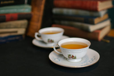 Close-up of coffee on table
