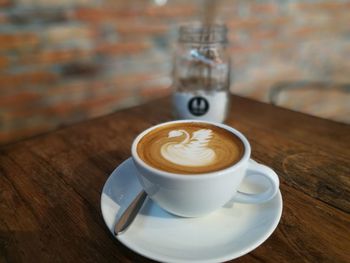 Coffee cup on table