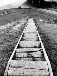 Surface level of railroad tracks