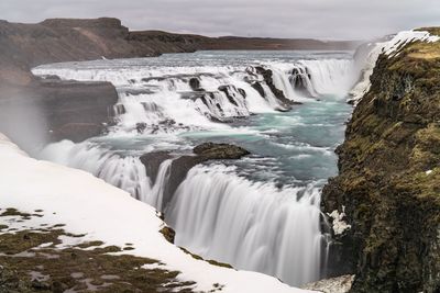 Scenic view of gullfoss falls