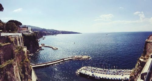 High angle view of sea against sky