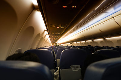 Interior of airplane