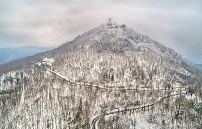 View of mountain against cloudy sky