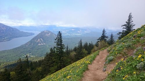 Scenic view of mountains against sky