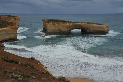 Rock formation on sea shore