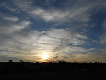 Scenic view of silhouette landscape against sky during sunset