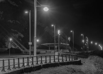 Illuminated lights at night