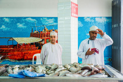 View of fish for sale at market