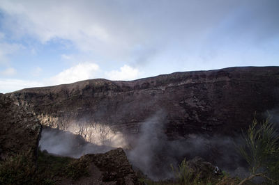 View of mountain against cloudy sky