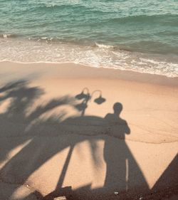 Shadow of people on beach