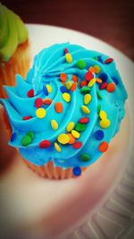 Close-up of multi colored cake