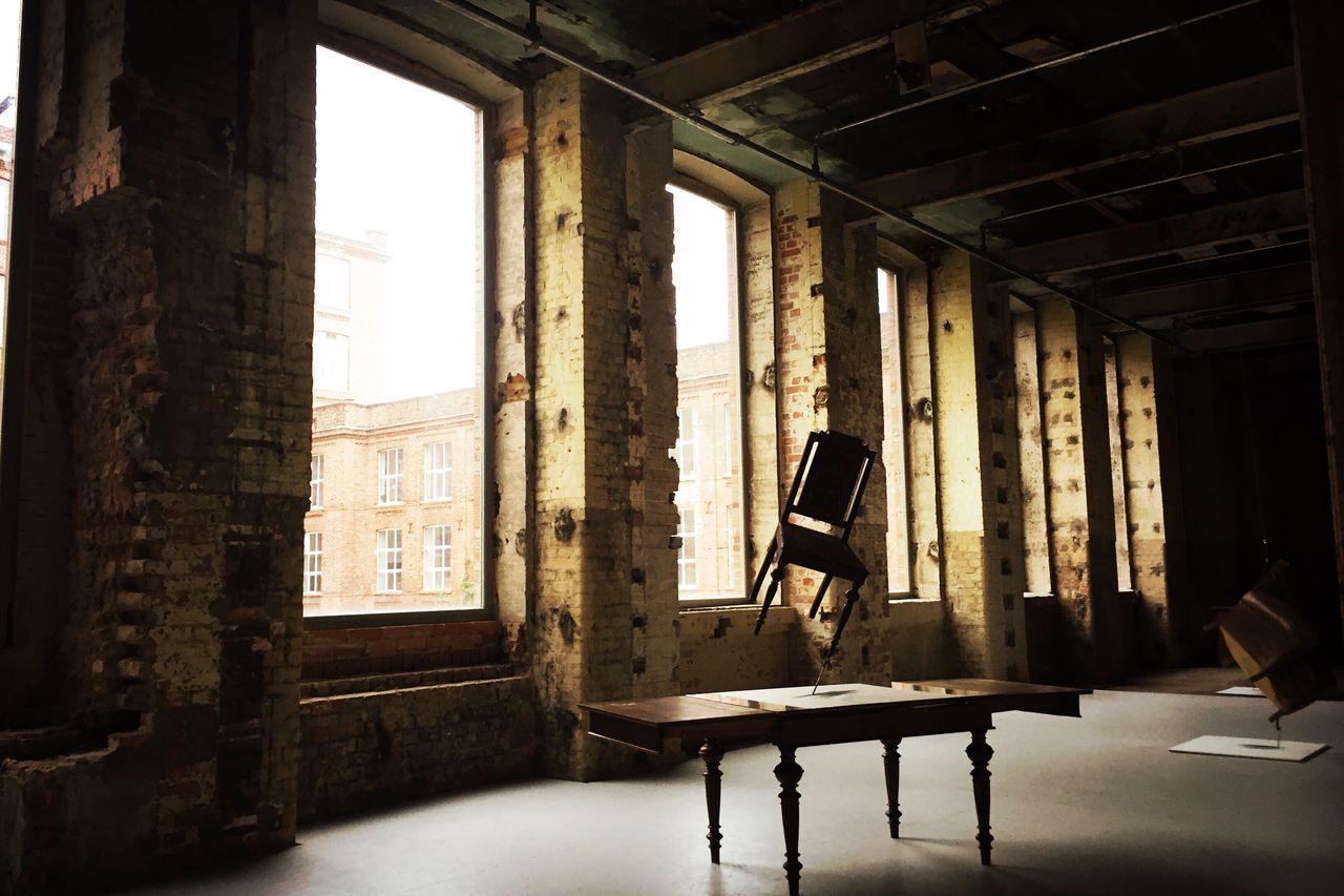 chair, indoors, window, empty, absence, abandoned, home interior, house, old, run-down, deterioration, damaged, bad condition, obsolete, destruction, room, group of objects, day, discarded, weathered, messy