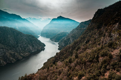 Scenic view of mountains against sky