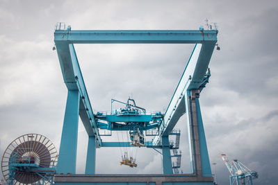 Low angle view of pier against sky