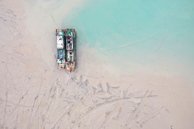 High angle view of beach