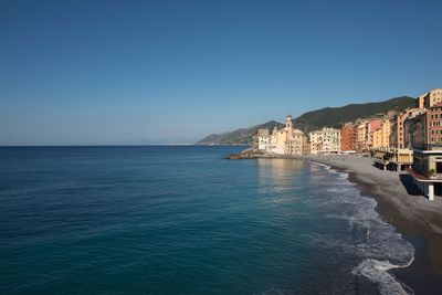 View of sea against blue sky