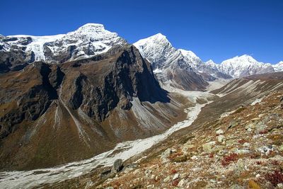 Scenic view of snowcapped mountains