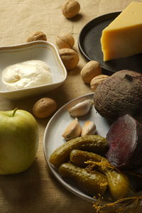 Close-up of food on table