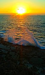 Scenic view of sea during sunset