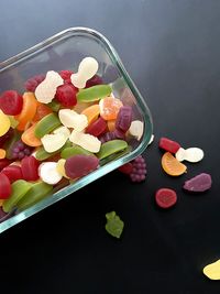 High angle view of food on table