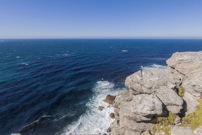 View from the top of the hill at cape of good hope point, cape peninsula, south africa