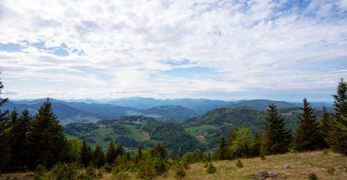 Scenic view of mountains against sky