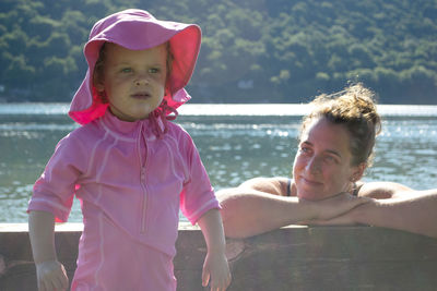 Little girl looking at camera