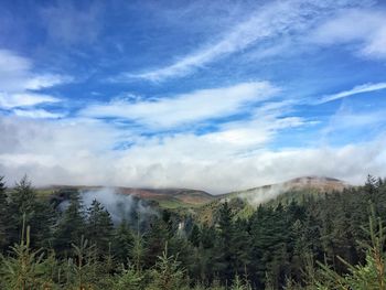 Scenic view of landscape against cloudy sky