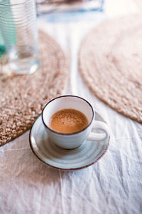 Close-up of coffee on table